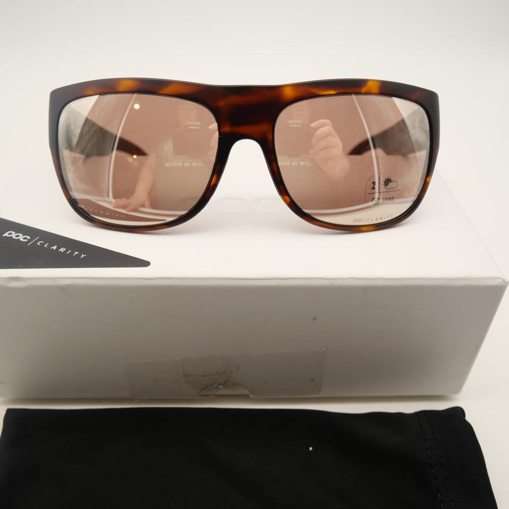NEW POC Want Tortoise Frame Sunglasses Clarity Trail Partly Sunny Silver Lens